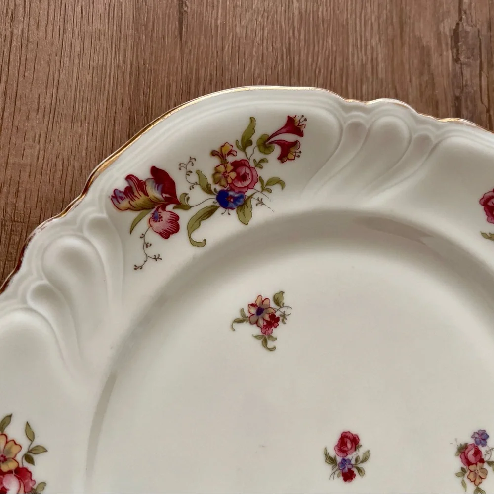 6‎ PCs Rosenthal Kronach Germany Viktoria Lombul Gold 34 Dinner Plates 10” Vtg